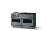 60"W. Sealed Burner Gas Range (Finish: November Sky, Trim: Polished Chrome, Fuel: Natural Gas)