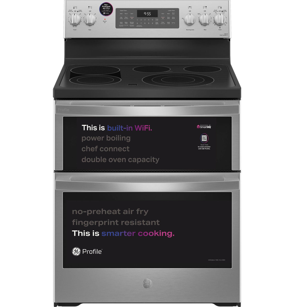 GE Profile™ 30" Smart Free-Standing Electric Double Oven Convection Range with No Preheat Air Fry