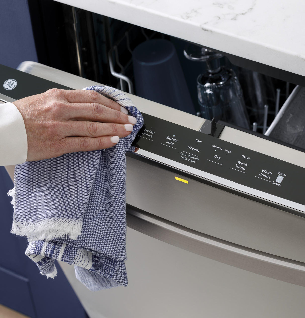 GE® ENERGY STAR® Top Control with Stainless Steel Interior Dishwasher with Sanitize Cycle & Dry Boost with Fan Assist