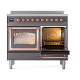 ILVE UNDI406NMPMGP Nostalgie II Noblesse 40 inch Induction Range (Triple Glass Door, Graphite Matte, Copper)