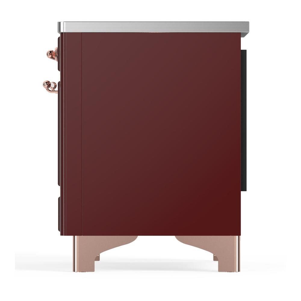 ILVE UMIB36QNR3BUP Majestic III 36 inch Induction Range with 6 Elements, 3.5 cu. ft. Total Oven Capacity (Solid Door, Burgundy, Copper)