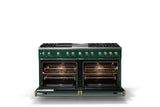 60"W.Dual Fuel Range (Finish: Ivy, Trim: Brushed Brass, Fuel: Propane)