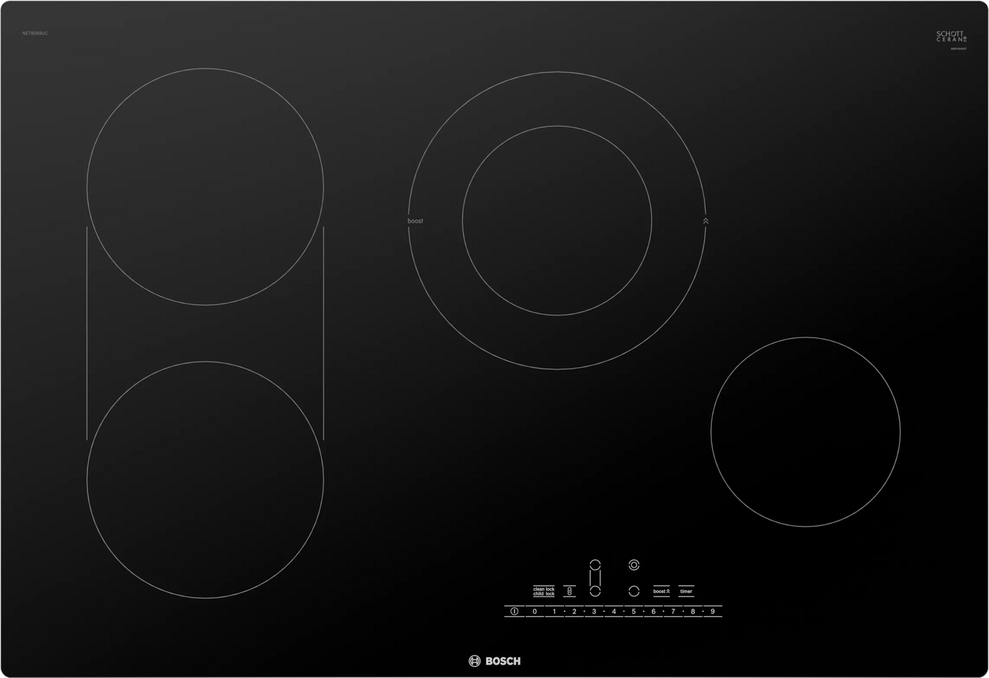 800 Series Electric Cooktop 30 Black, Without Frame