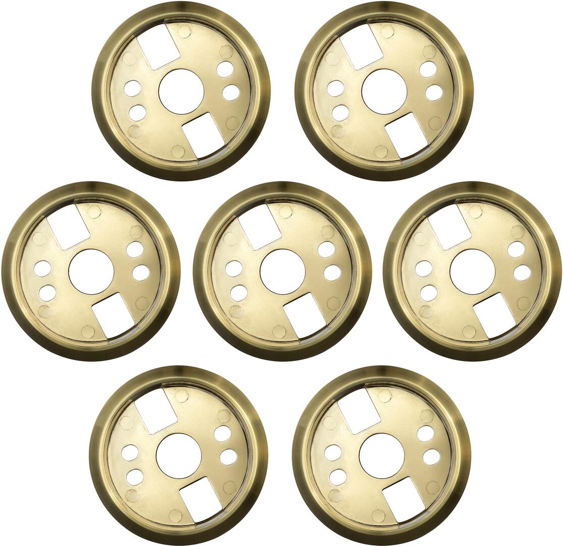 FGR366BBB24 36" All Gas Freestanding Range in Black with Black Knob Kit Set and Brass Bezel Kit Set