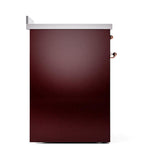 ILVE UNI304QNMPBUG Nostalgie II Noblesse 30 inch Induction Range (Solid Door, Burgundy, Brass)