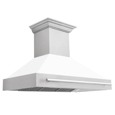 ZLINE 48 in. DuraSnow Stainless Steel Range Hood with Colored Shell Options (8654SNX-48) [Color: White Matte]