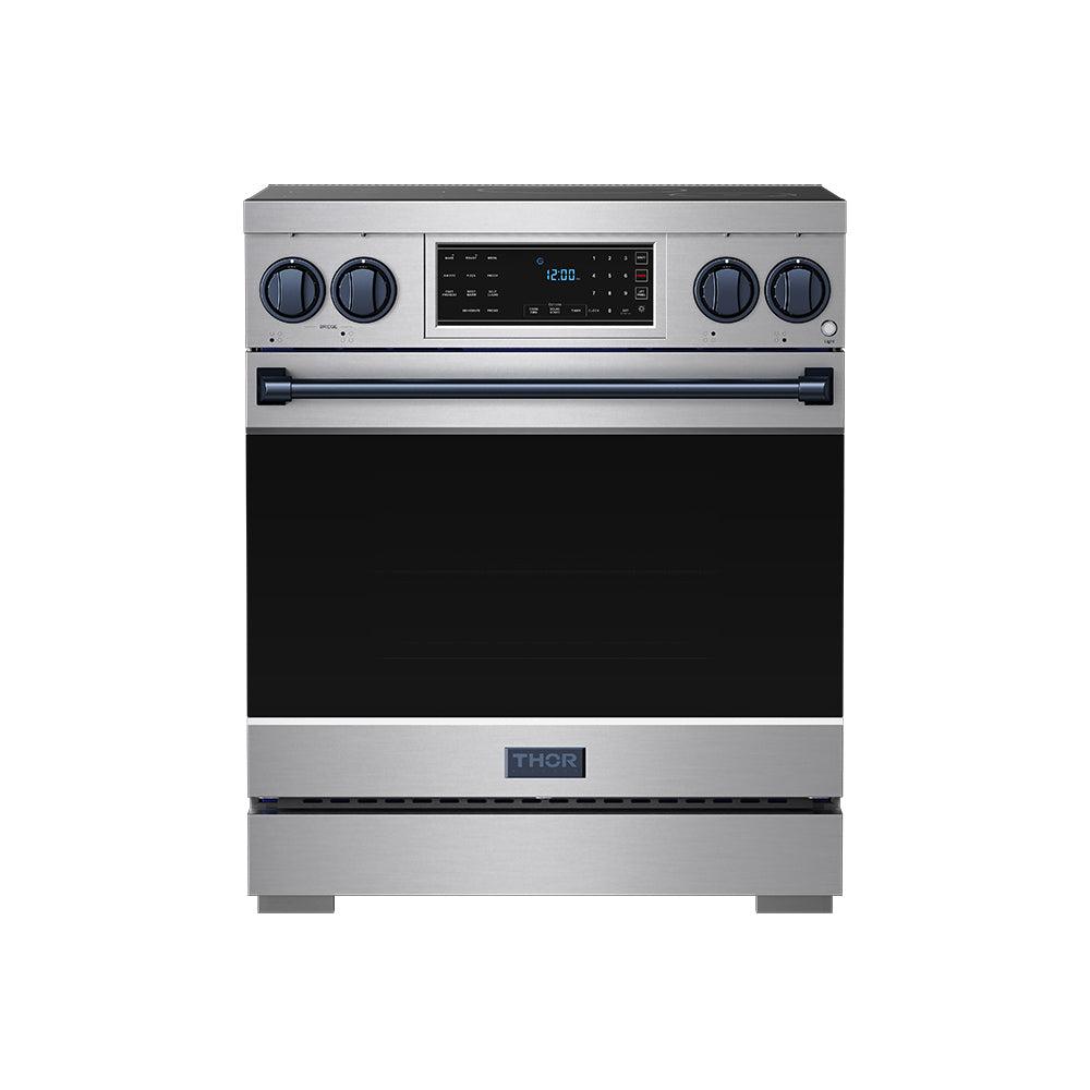 30 Inch Professional Induction Range With Tilt Panel Touch Control In Stainless Steel and Blue  Gordon Ramsay Series