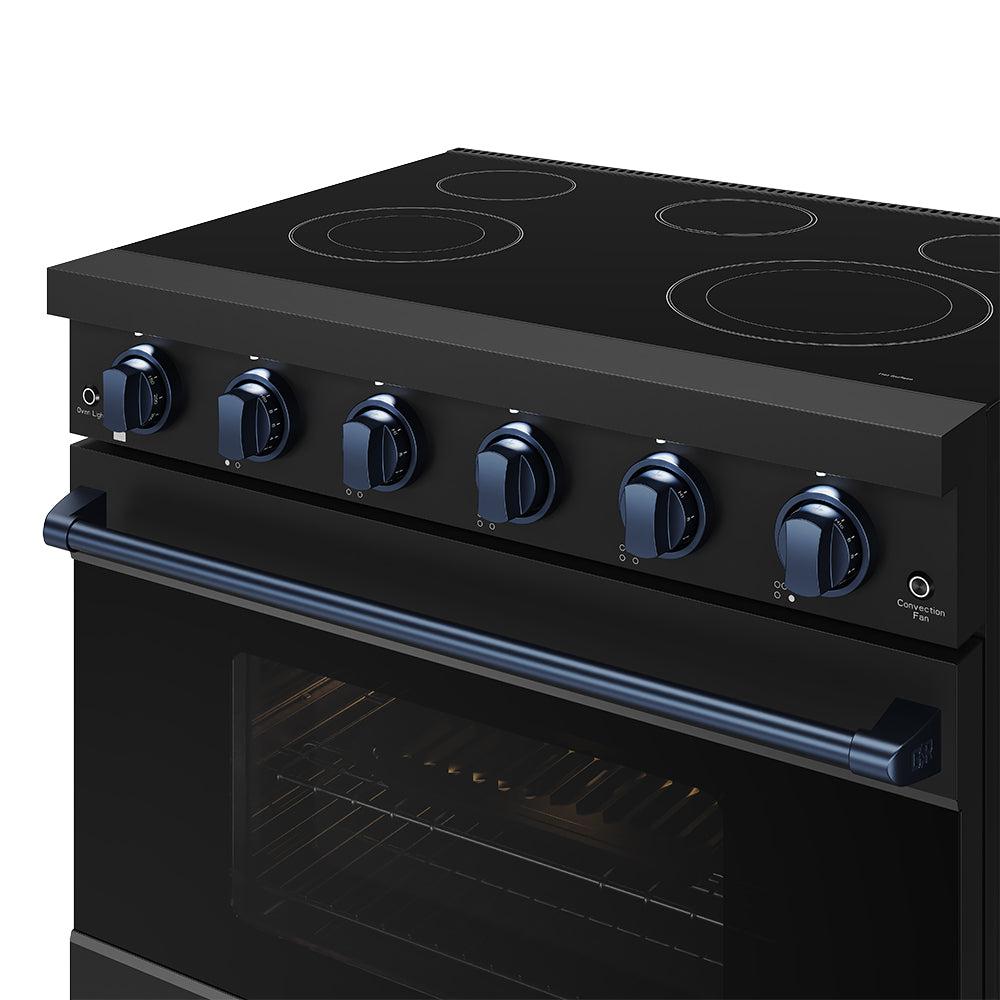36 Inch Professional Electric Range In Black/blue  Gordon Ramsay Series