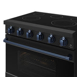 36 Inch Professional Electric Range In Black/blue  Gordon Ramsay Series