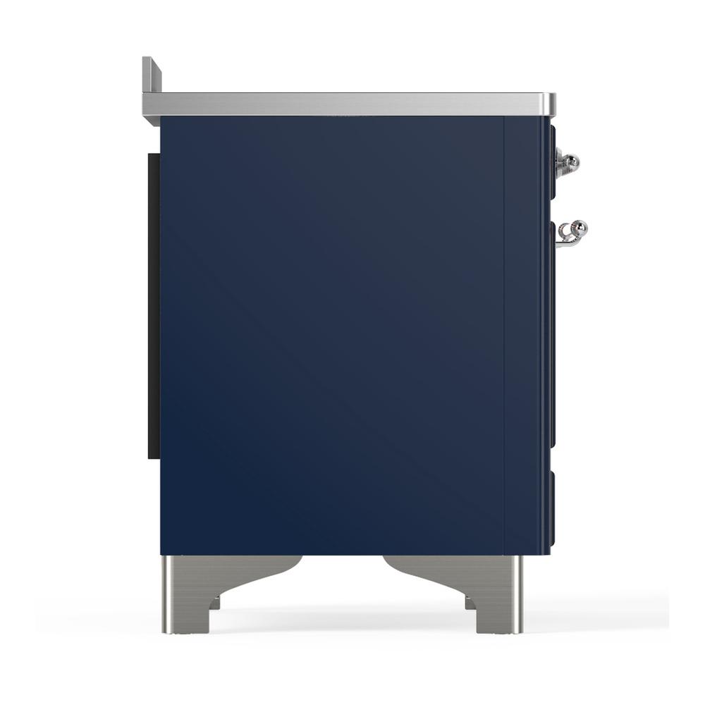 ILVE UMIB48NR3MBC Majestic III 48 inch Induction Range with 6 Elements, 5.02 cu. ft. Total Oven Capacity (Triple Glass Door, Midnight Blue, Chrome)