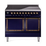 ILVE UNDI406QNMPMBB Nostalgie II Noblesse 40 inch Induction Range (Solid Door, Midnight Blue, Burnished)
