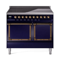 ILVE UNDI406QNMPMBB Nostalgie II Noblesse 40 inch Induction Range (Solid Door, Midnight Blue, Burnished)