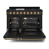 48 Inch Professional Lp Range With Pro-style Knobs In Black/bronze  Gordon Ramsay Series