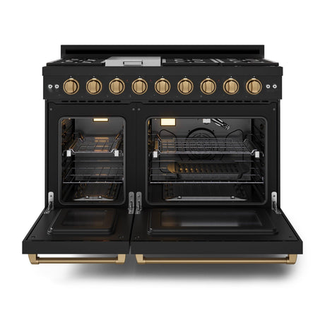 48 Inch Professional Lp Range With Pro-style Knobs In Black/bronze  Gordon Ramsay Series
