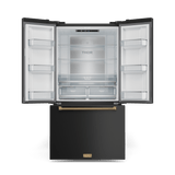 36 Inch 20.3 Cu Ft French Door Counter Depth Refrigerator With Ice Maker In Black/bronze  Gordon Ramsay Series