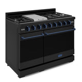 48 Inch Professional Gas Range With Pro-style Knobs In Black/blue  Gordon Ramsay Series