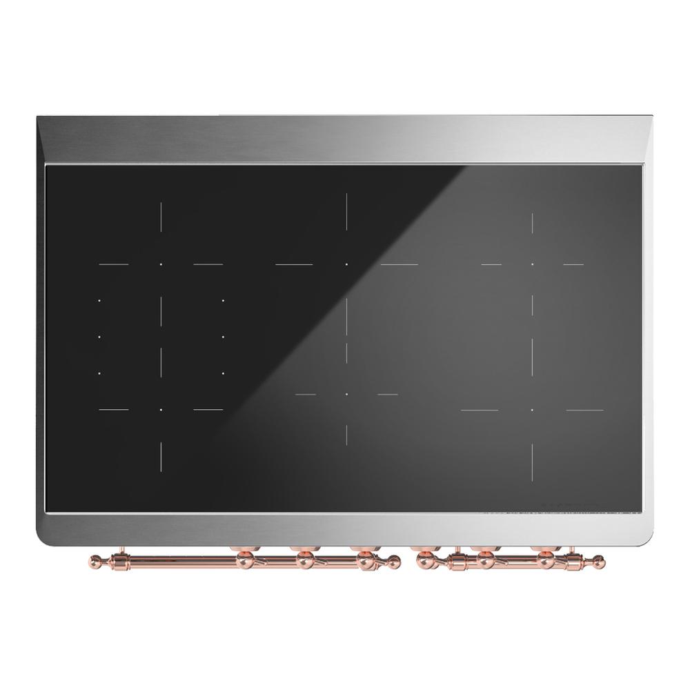 ILVE UMDIB40NR3MGP Majestic III 40 inch Induction Range with 6 Elements, 3.82 cu. ft. Total Oven Capacity (Triple Glass Door, Graphite Matte, Copper)