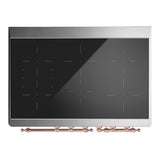 ILVE UMDIB40NR3MGP Majestic III 40 inch Induction Range with 6 Elements, 3.82 cu. ft. Total Oven Capacity (Triple Glass Door, Graphite Matte, Copper)