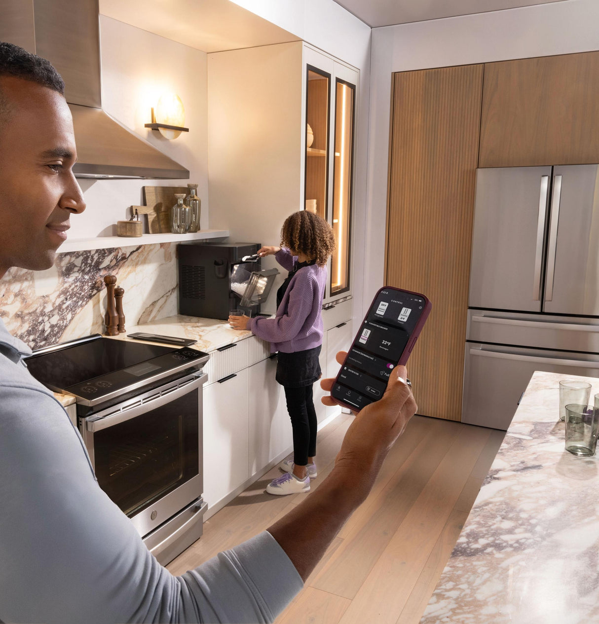 GE Profile™ ENERGY STAR® 23.3 Cu. Ft. Smart Counter-Depth Fingerprint Resistant 4-Door French-Door Refrigerator with Door In Door