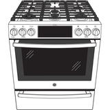 GE Profile™ 30" Smart Dual Fuel Slide-In Front-Control Range