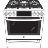 GE Profile™ 30" Smart Slide-In Front-Control Gas Fingerprint Resistant Range with No Preheat Air Fry