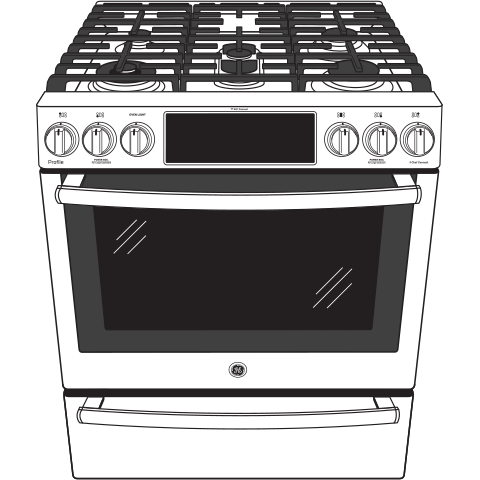 GE Profile™ 30" Smart Dual Fuel Slide-In Front-Control Fingerprint Resistant Range