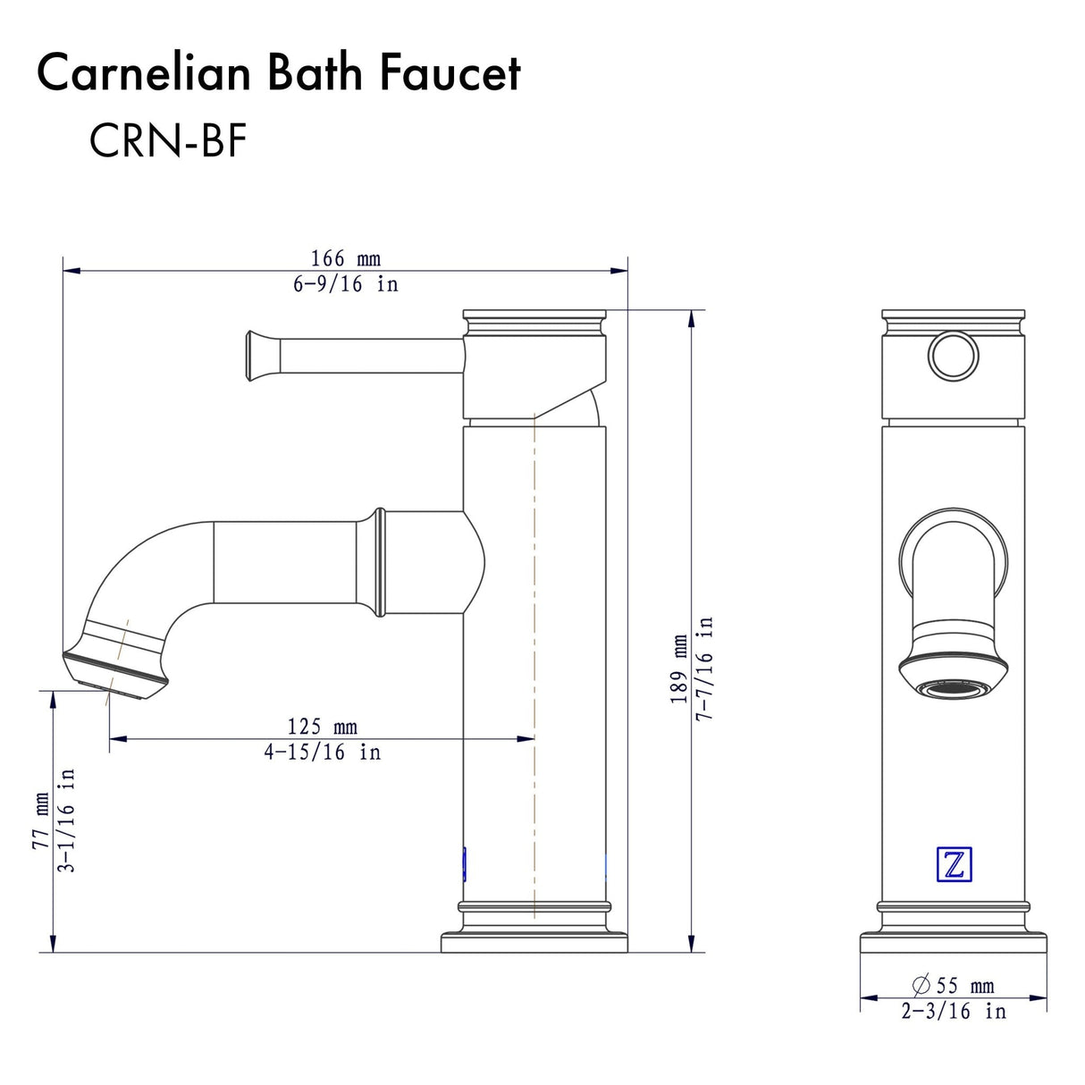 ZLINE Carnelian Bath Faucet (CRN-BF) [Color: Chrome]