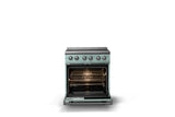 30"W. Electric Range (Finish: Splash, Trim: Polished Chrome)