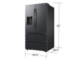 30 cu. ft. Mega Capacity 4-Door French Door Refrigerator with Four Types of Ice in Matte Black Steel