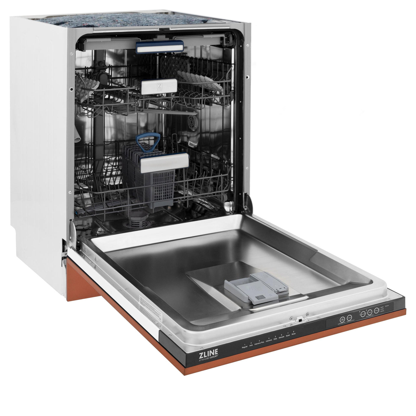 ZLINE 24" Tallac Series 3rd Rack Dishwasher with Traditional Handle, 51dBa (DWV-24) [Color: Copper]