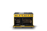 48"W. Sealed Burner Gas Range (Burner: 6g, Finish: Daffodil, Trim: Brushed Brass, Fuel: Natural Gas)