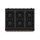 36 Inch Professional Gas Range With Precision Knob In Black and Rose Gold  Gordon Ramsay Series