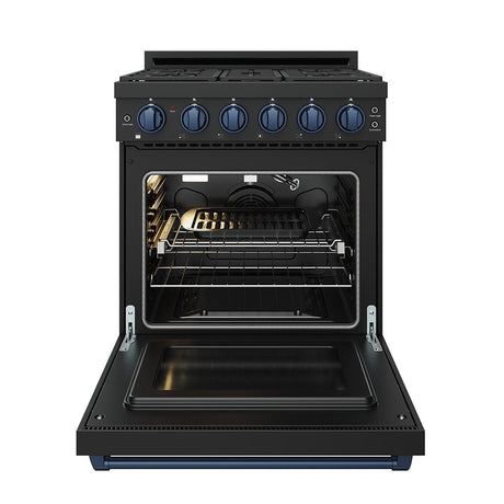 30 Inch Professional Gas With Precision Knob Control In Black/blue
