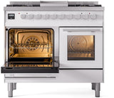 Professional Plus II 40 Inch Dual Fuel Natural Gas Freestanding Range in White with Trim