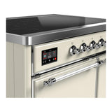ILVE UMDIB40QNR3AWC Majestic III 40 inch Induction Range with 6 Elements, 3.82 cu. ft. Total Oven Capacity (Solid Door, Antique White, Chrome)