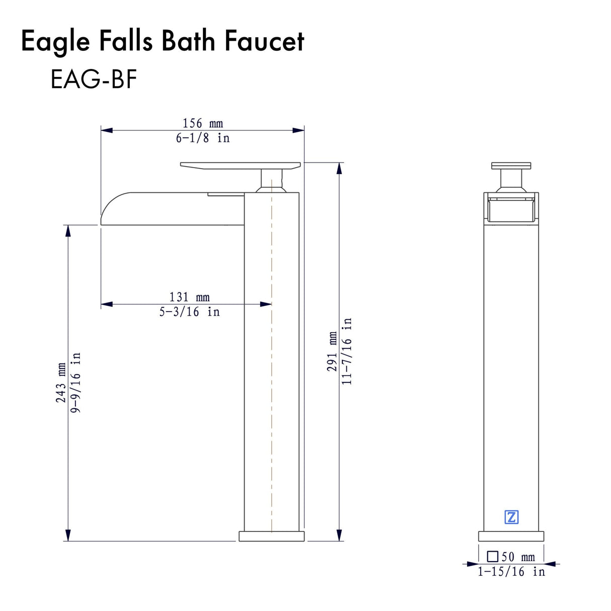 ZLINE Eagle Falls Bath Faucet with Color Options (EAG-BF) [Color: Polished Gold]