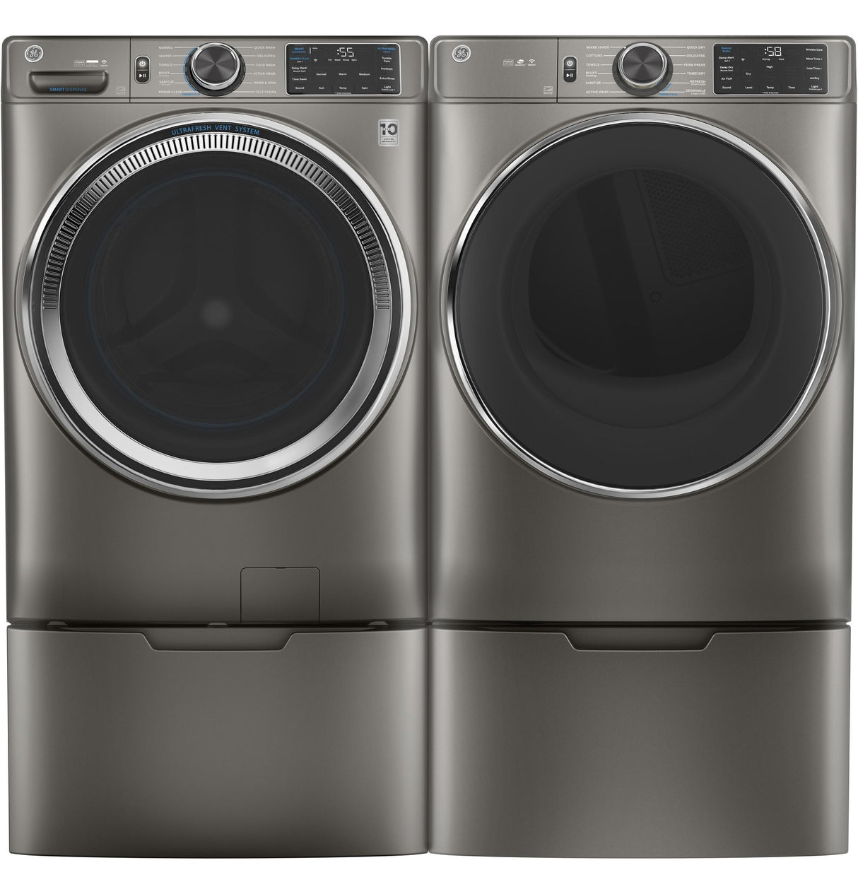 GE® ENERGY STAR® 7.8 cu. ft. Capacity Smart Front Load Electric Dryer with Steam and Sanitize Cycle