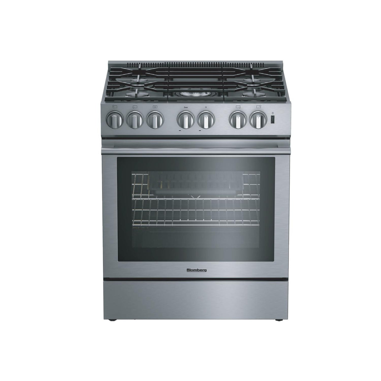30in Gas 5 Burner range with 5.7 cu ft self clean oven, slide-in style
