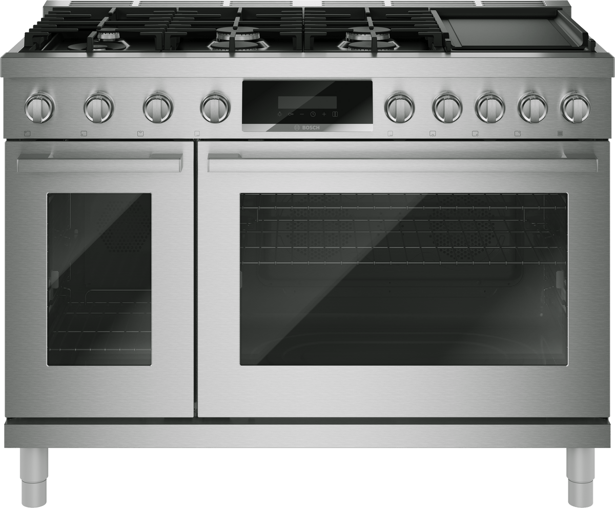 800 Series, Dual fuel freestanding range, 48'', Stainless steel