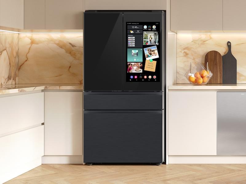 Bespoke 29 cu. ft. 4-Door French Door Refrigerator with AI Family Hub™+ & AI Vision Inside™ in Charcoal Glass and Black/Charcoal