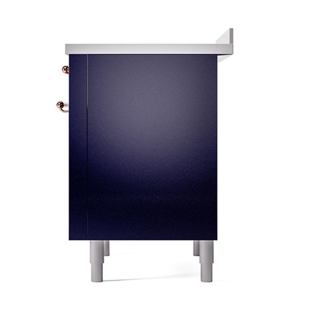 ILVE UNI366QNMPMBP Nostalgie II Noblesse 36 inch Induction Range (Solid Door, Midnight Blue, Copper)