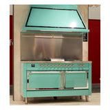 ILVE UN60FSQNMPRACLP Nostalgie II Noblesse 60 inch Dual Fuel Range (7 Sealed Burners + Griddle + French Top, Liquid Propane, Solid Door, RAL, Chrome)