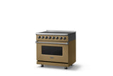 36"W. Induction Range (Finish: Golden Hour, Trim: Polished Chrome)