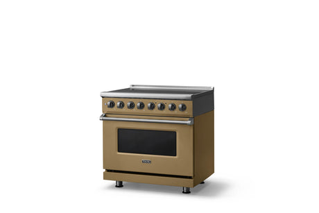 36"W. Induction Range (Finish: Golden Hour, Trim: Polished Chrome)