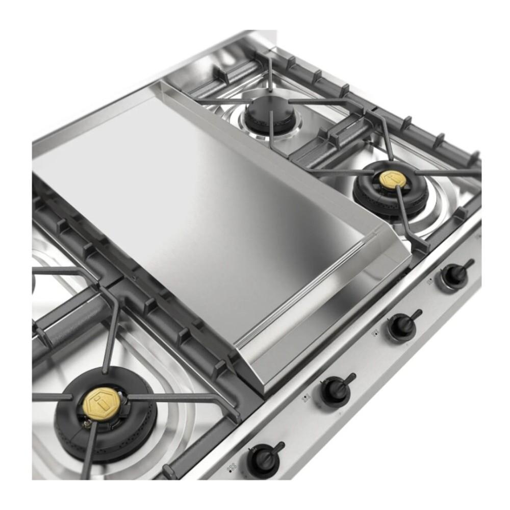 ILVE UHCP965FNSSBLP Nostalgie II 36 inch Built-In Gas Cooktop with Griddle, in Stainless Steel (Liquid Propane, Burnished)
