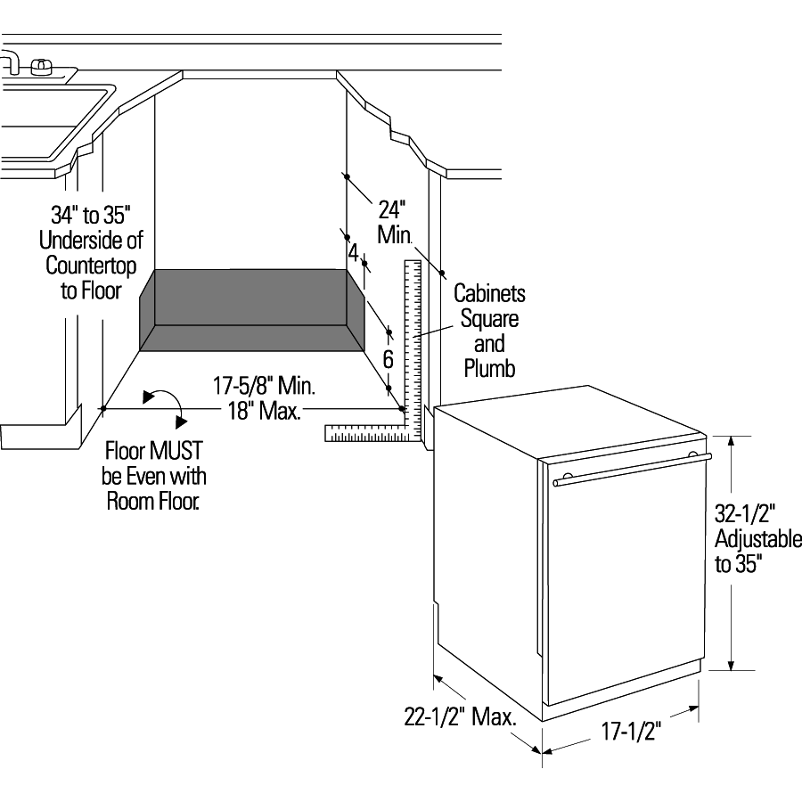 18" Panel-Ready Dishwasher