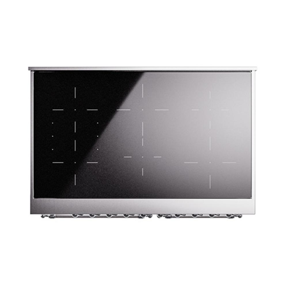 ILVE UNDI406QNMPWHC Nostalgie II Noblesse 40 inch Induction Range (Solid Door, White, Chrome)