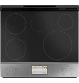 Café™ 30" Smart Slide-In, Front-Control, Induction and Convection Range in Platinum Glass