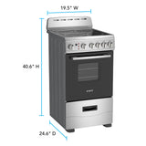 Avanti 20-Inch Freestanding Electric Range with Ceramic Glass Cooktop, in Stainless Steel (CERU200P3S)
