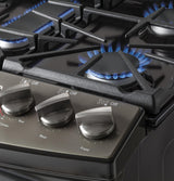 GE Profile™ Series 30" Slide-In Front Control Double Oven Gas Range
